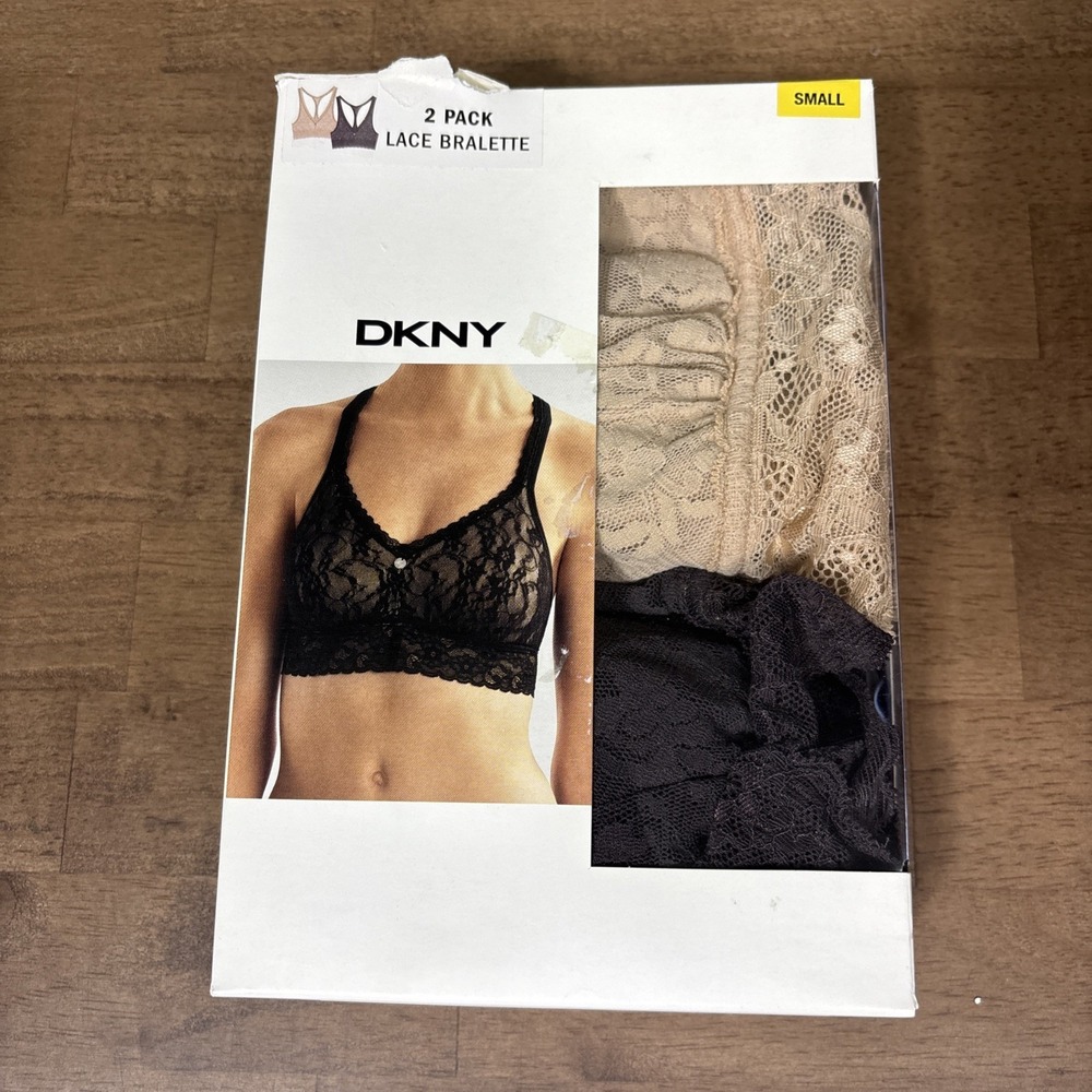 DKNY Lace Bralette Small Beige/Plum Read Description